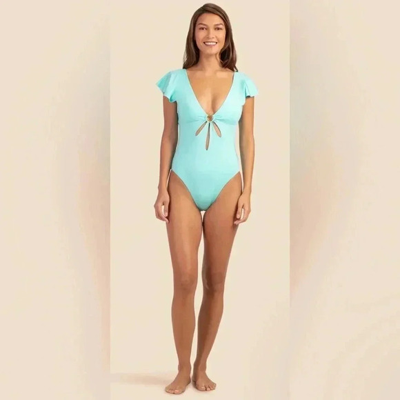 Trina Turk Monaco Flutter One Piece Swimsuit Size 4 - Picture 5 of 11